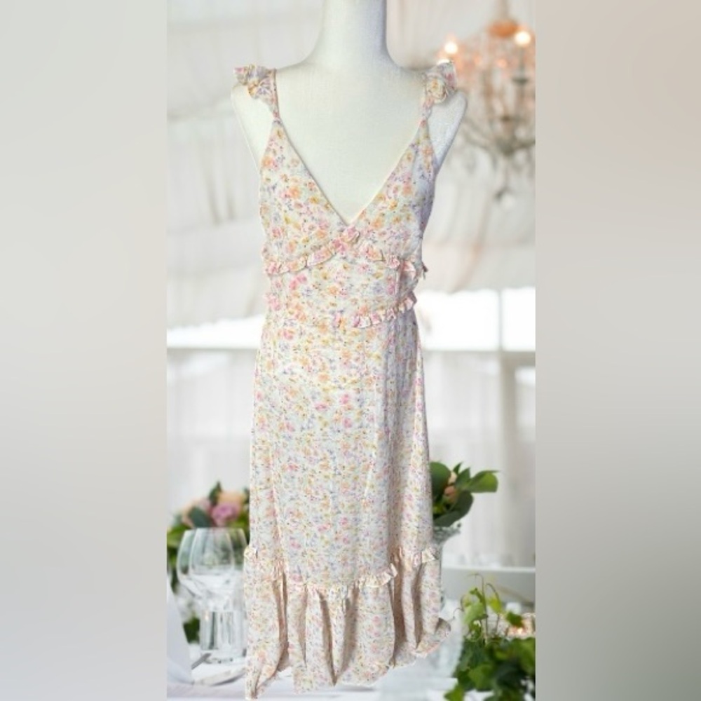 BCBG NWT Delight. Mini-Floral Fabric, Lined, Adjustable Straps. Sz: 10. $28.